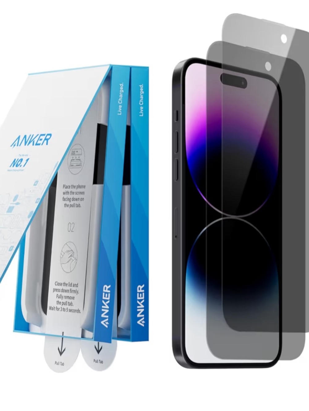 Anker Privacy Screen Protector for iPhone 14 Pro Max - Black (2-Pack)